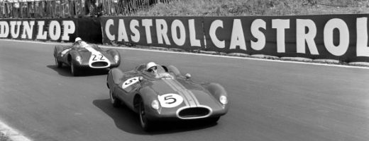 Crystal palace, England. 21st may 1956.
Stirling Moss (Cooper Bobtail MkII), 2nd position, trails Les Leston (Cooper Bobtail MkII), 1st position, action. 
World Copyright: LAT Photographic.
Ref: Autocar Glass Plate C46338.